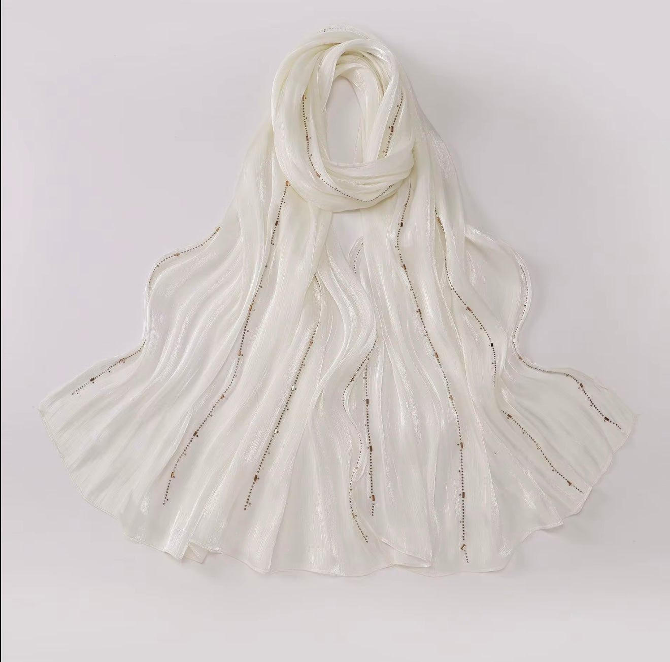 Premium island silk hot drilling bright hijab