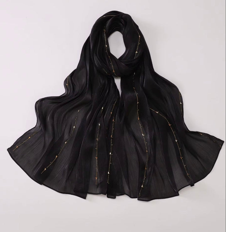 Premium island silk hot drilling bright hijab