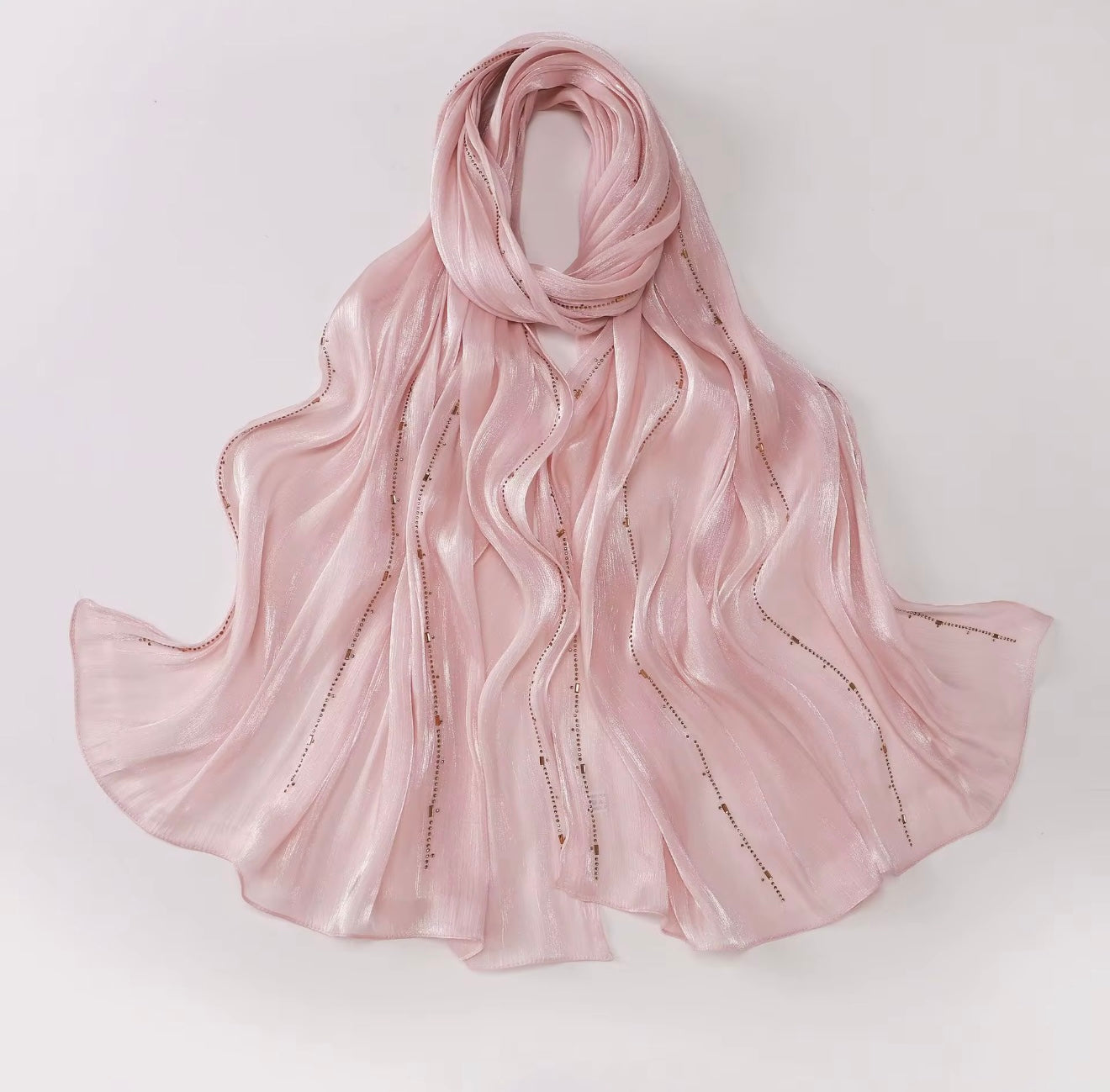 Premium island silk hot drilling bright hijab