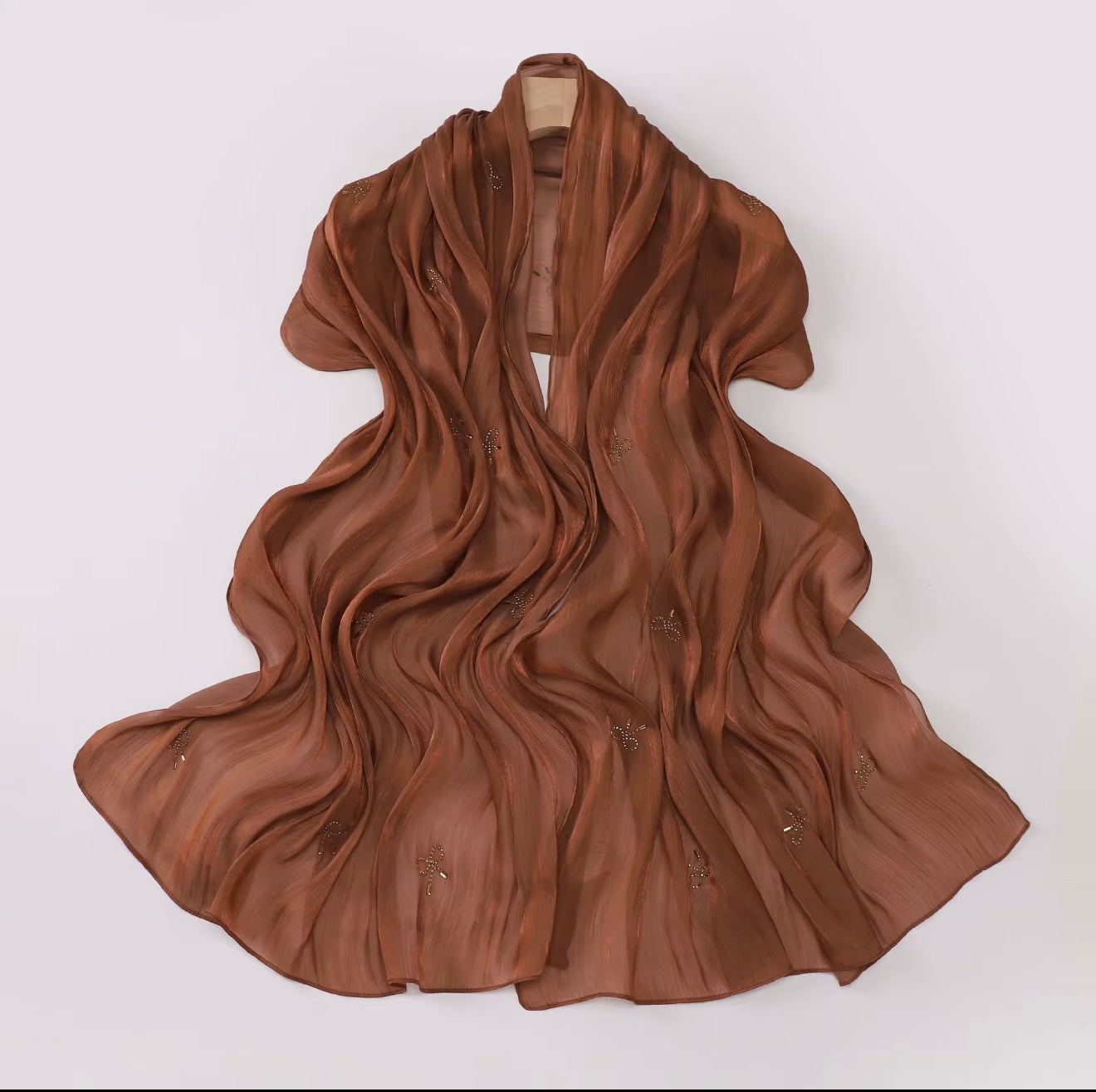 Island Silk Hot Drilling Bright Hijab: