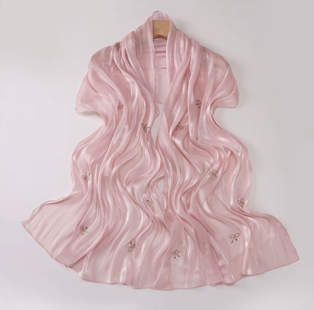 Island Silk Hot Drilling Bright Hijab: