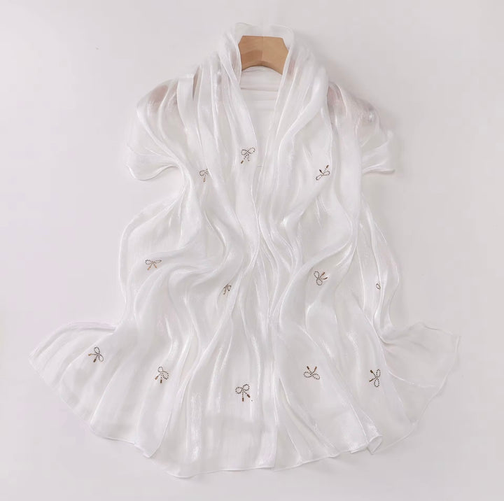 Island Silk Hot Drilling Bright Hijab: