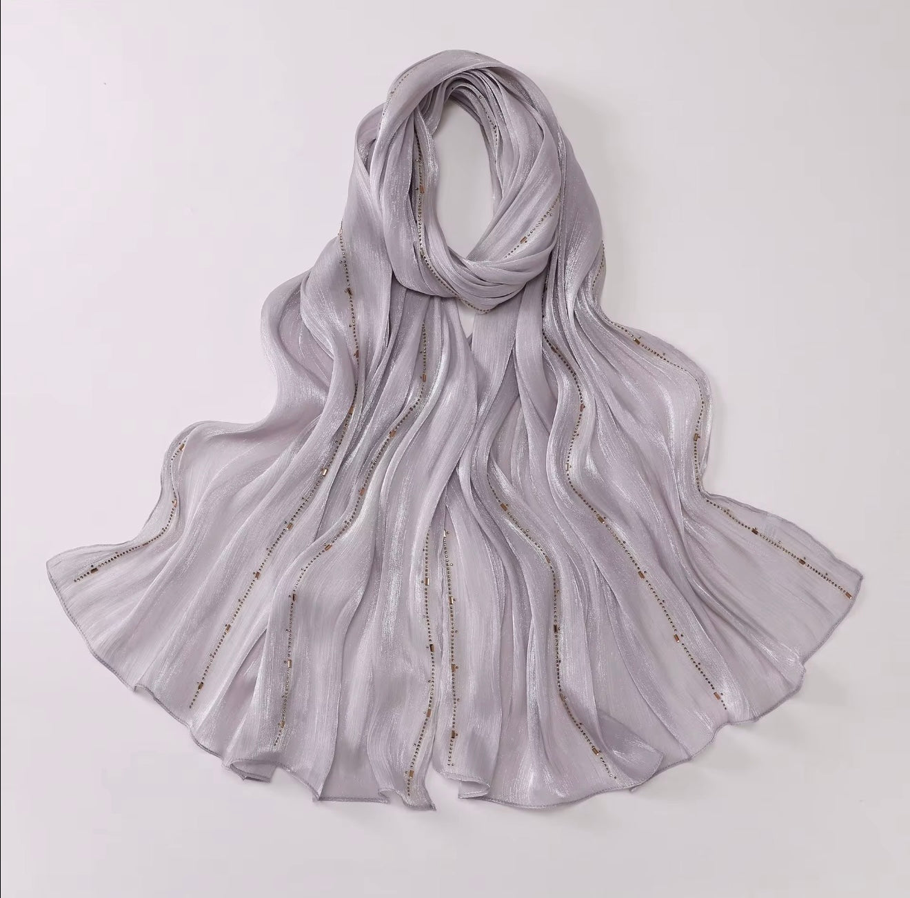 Premium island silk hot drilling bright hijab