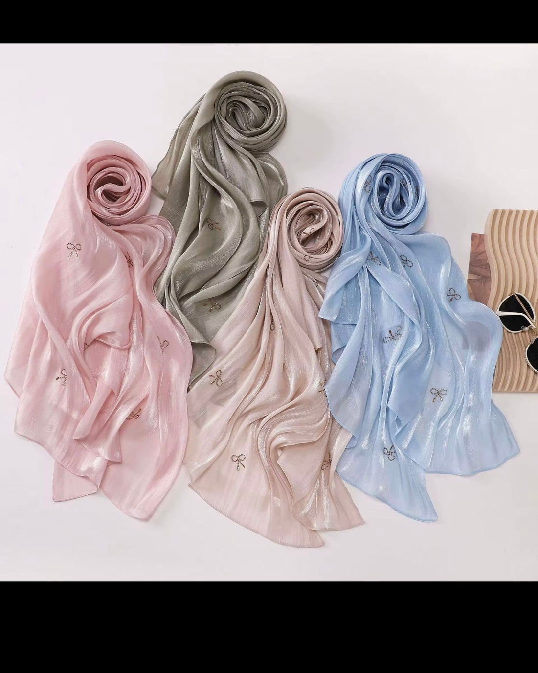 Island Silk Hot Drilling Bright Hijab: