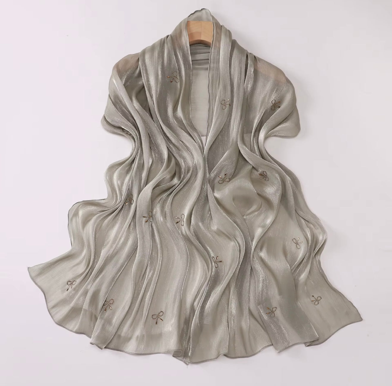 Island Silk Hot Drilling Bright Hijab: