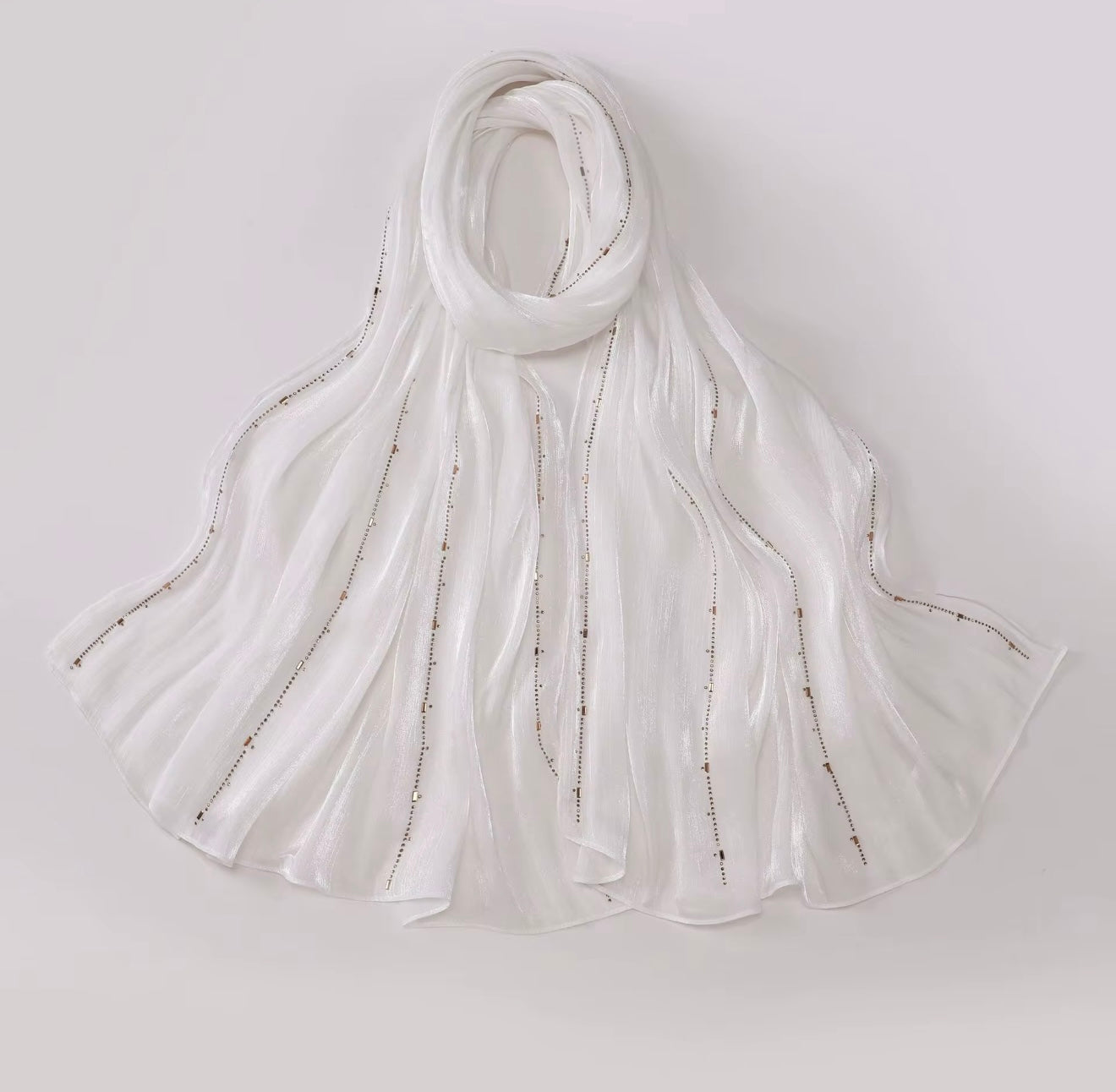 Premium island silk hot drilling bright hijab