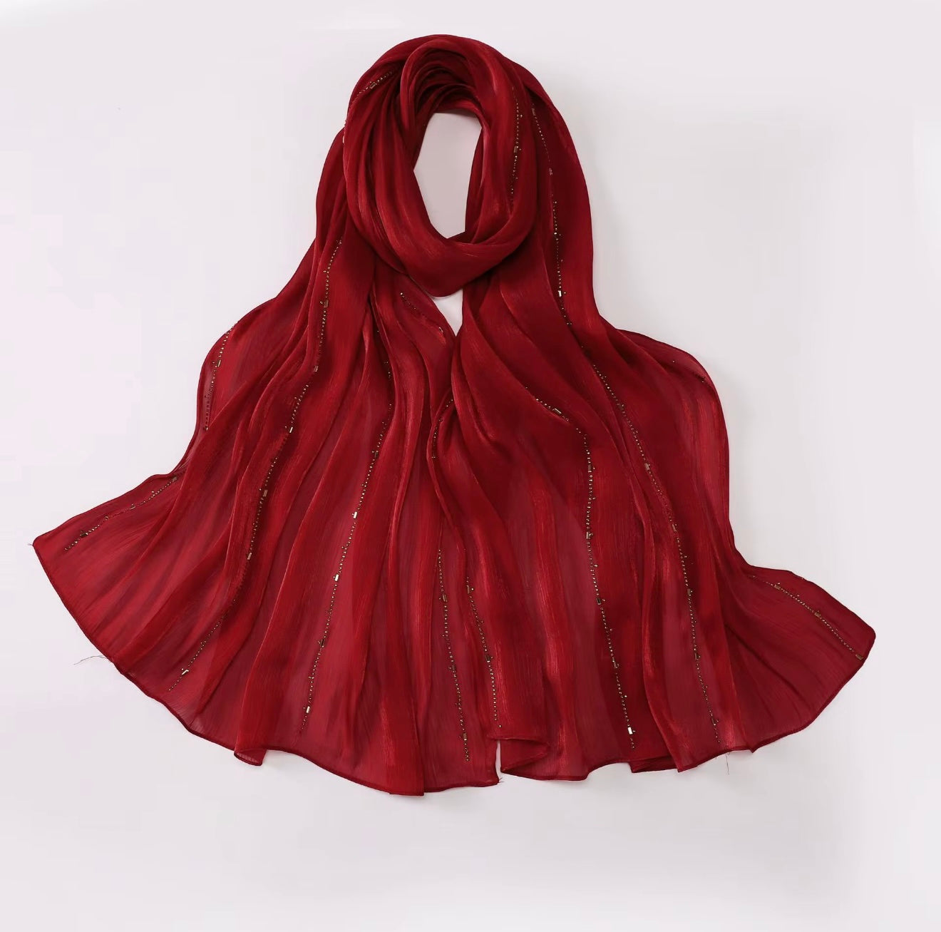 Premium island silk hot drilling bright hijab