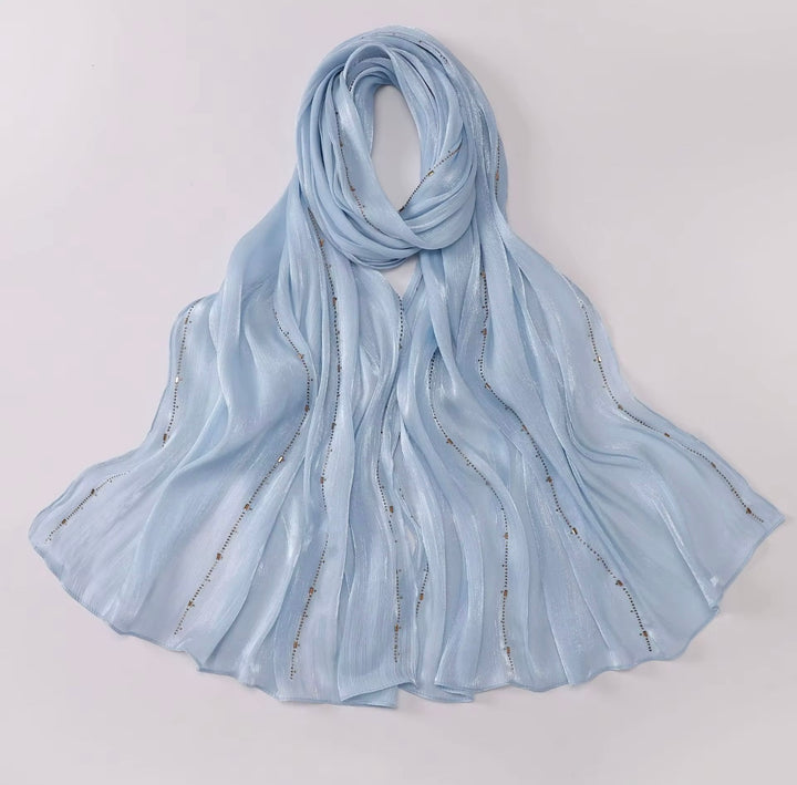 Premium island silk hot drilling bright hijab