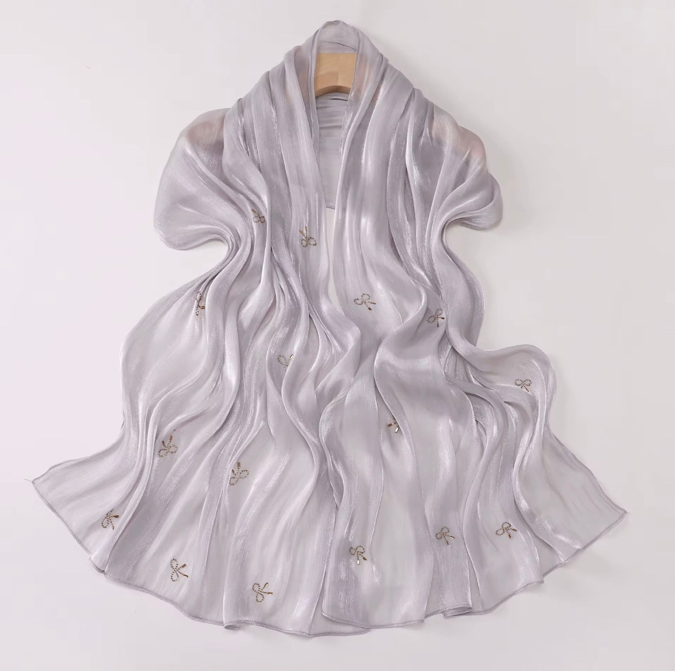Island Silk Hot Drilling Bright Hijab: